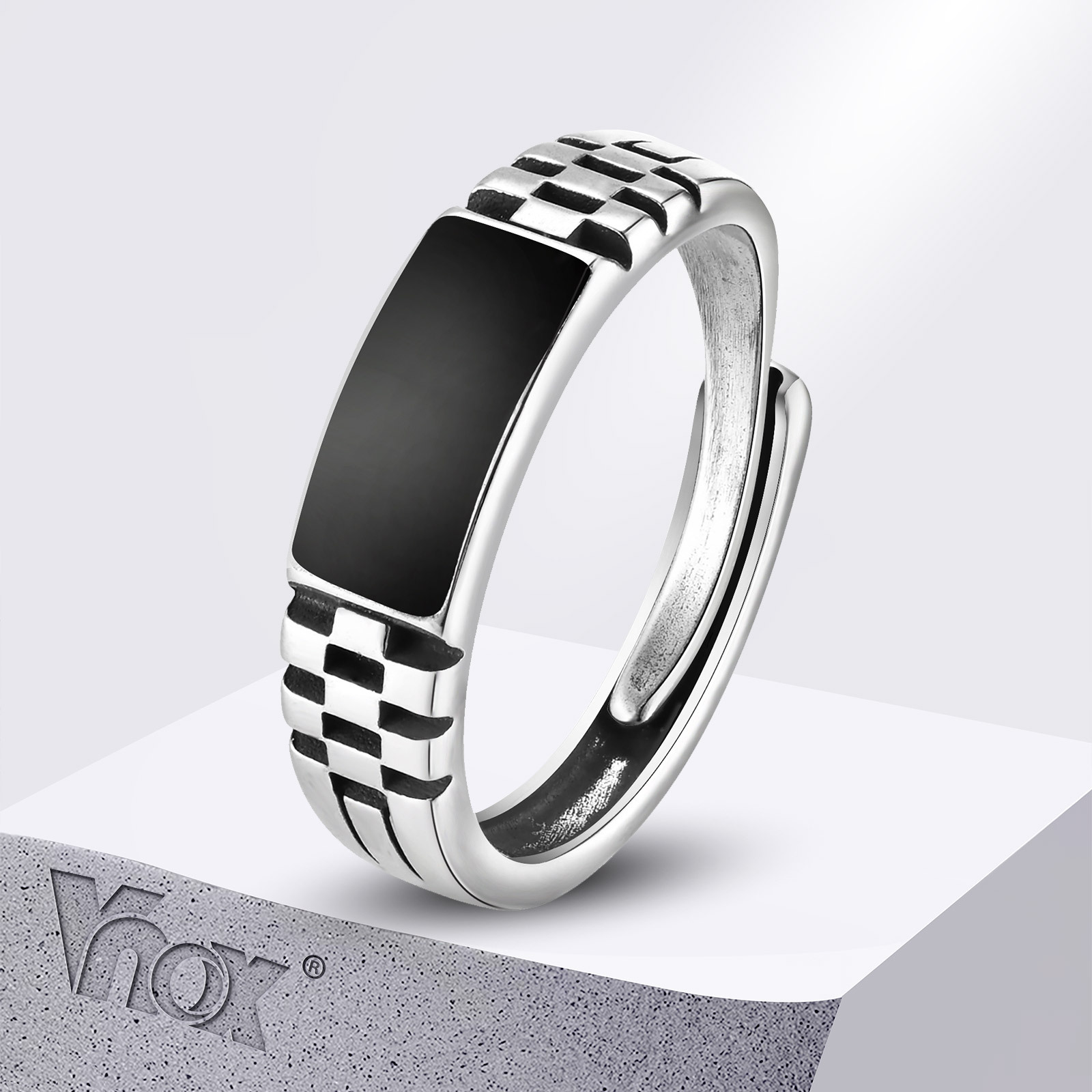 Mens Signet Ring - Anéis abertos masculinos Vnox, anel de