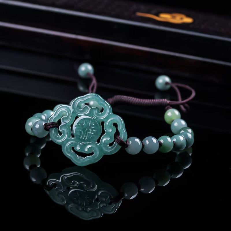 Jewelry & Watches Bench - Pulseira de Jadeíta Natural Grau A,