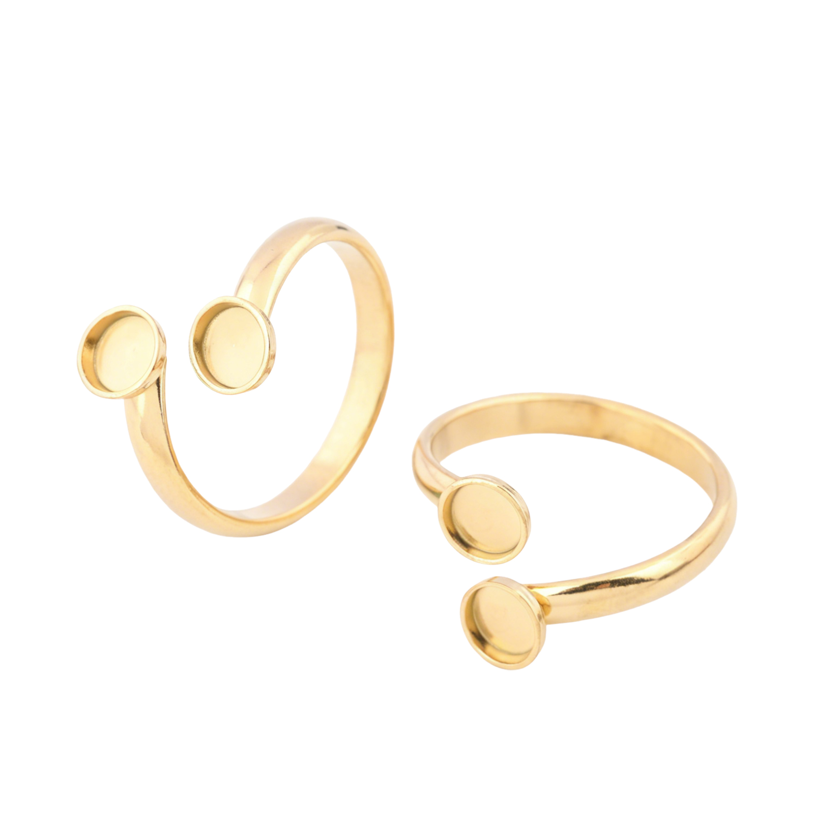 Gold Plated Ring - 10 peças de anéis ajustáveis de