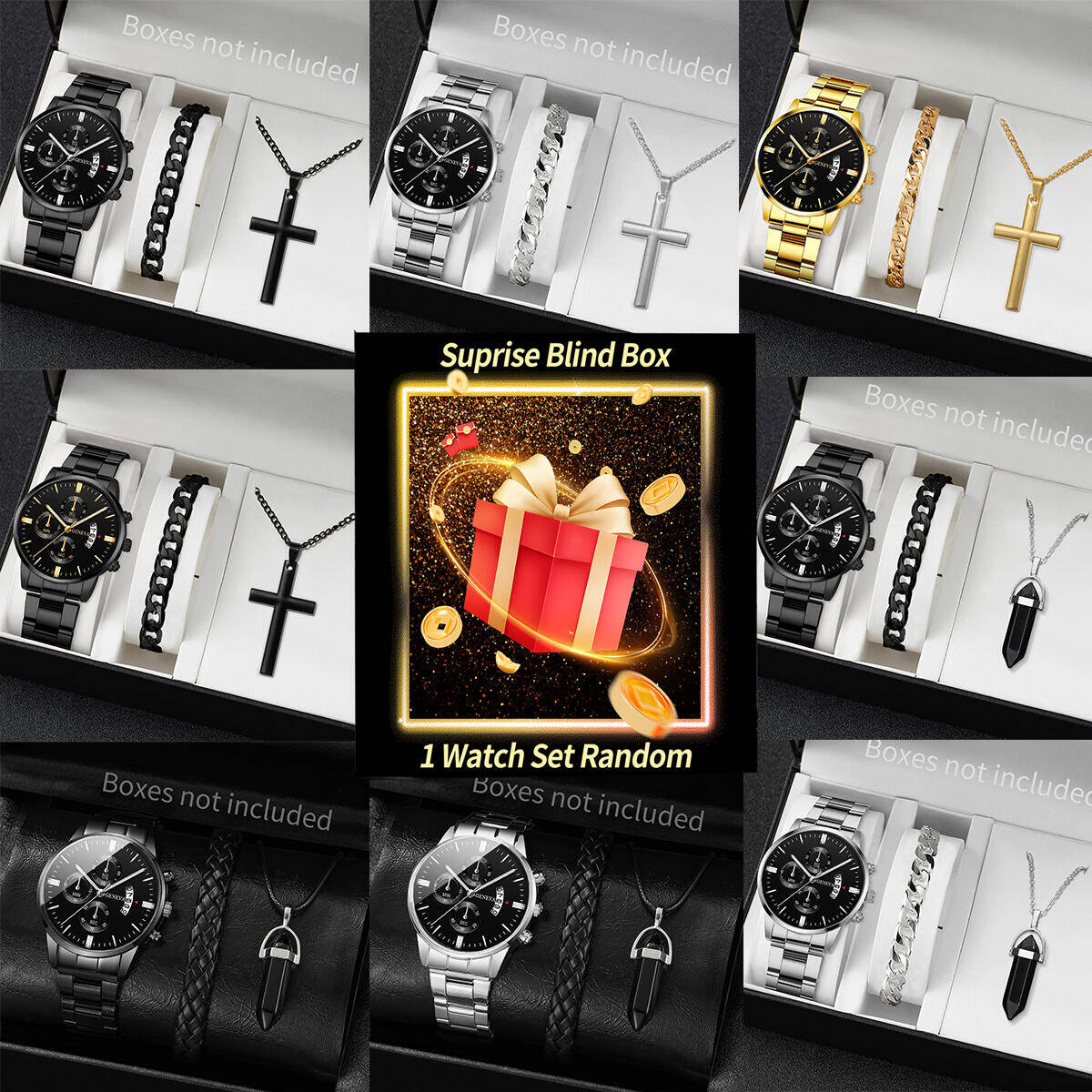 Jewelry For Watches - Relógio misterioso surpresa caixa cega-3pcs/set moda