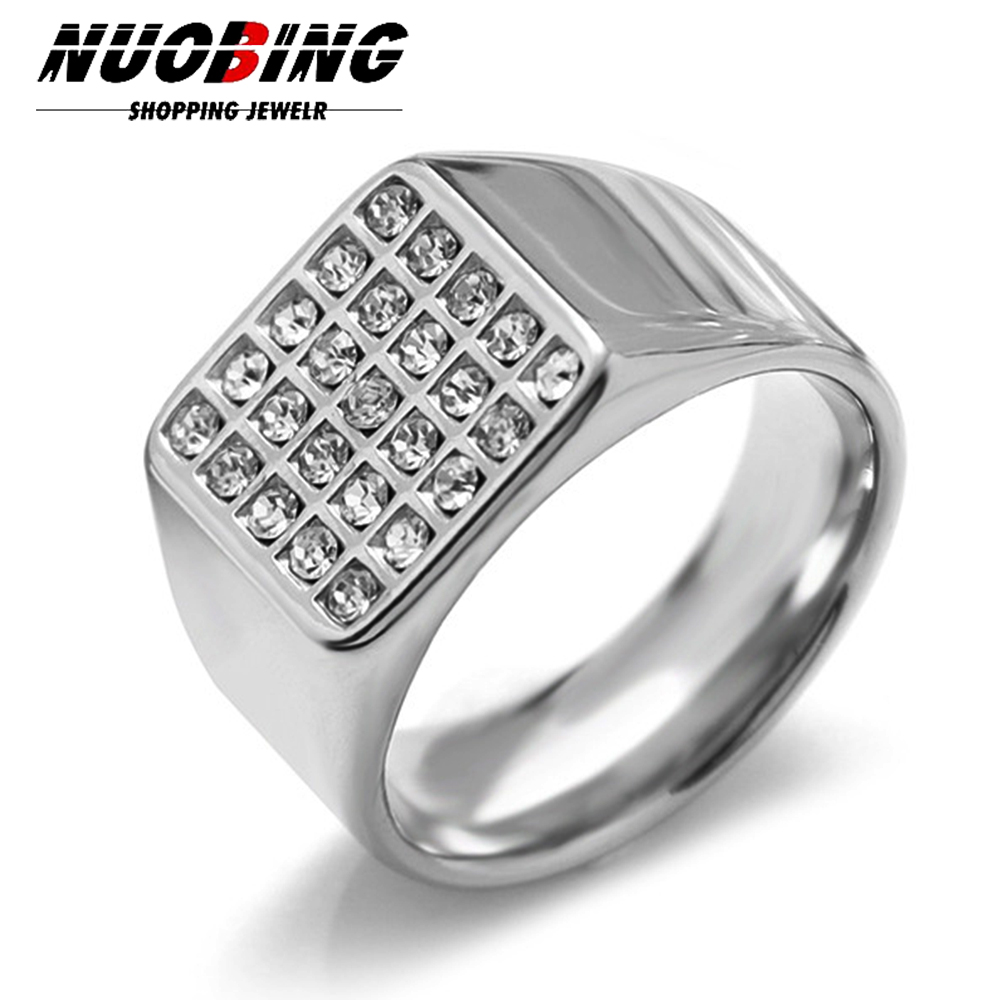 Mens Signet Ring - Anel de sinete de zircônia cúbica