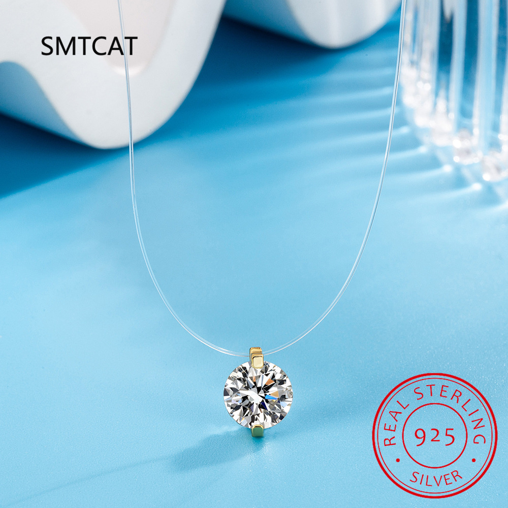 0.5-2ct d cor moissanite colar - Crystal Choker Necklace avaliação e preço