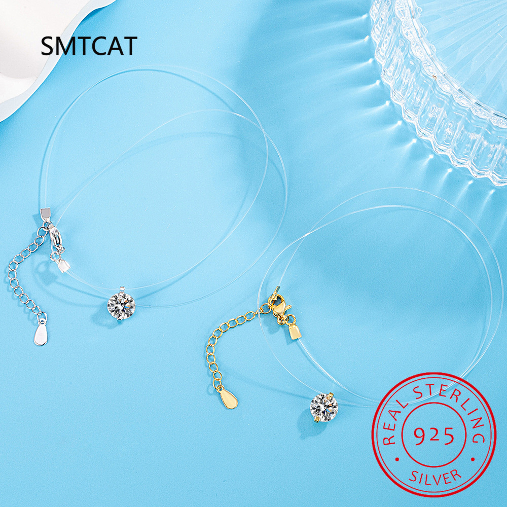 0.5-2ct d cor moissanite colar - Crystal Choker Necklace avaliação e preço