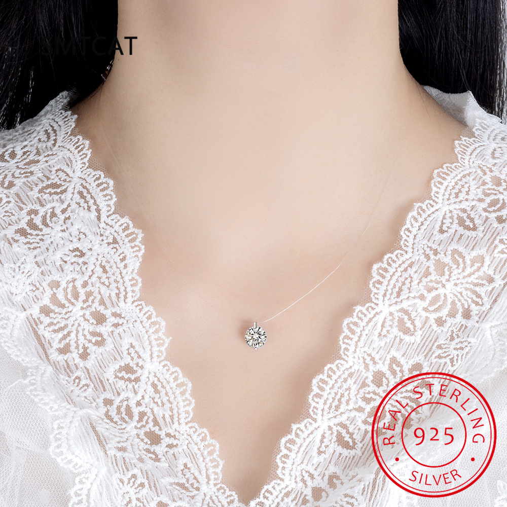 0.5-2ct d cor moissanite colar - Crystal Choker Necklace avaliação e preço