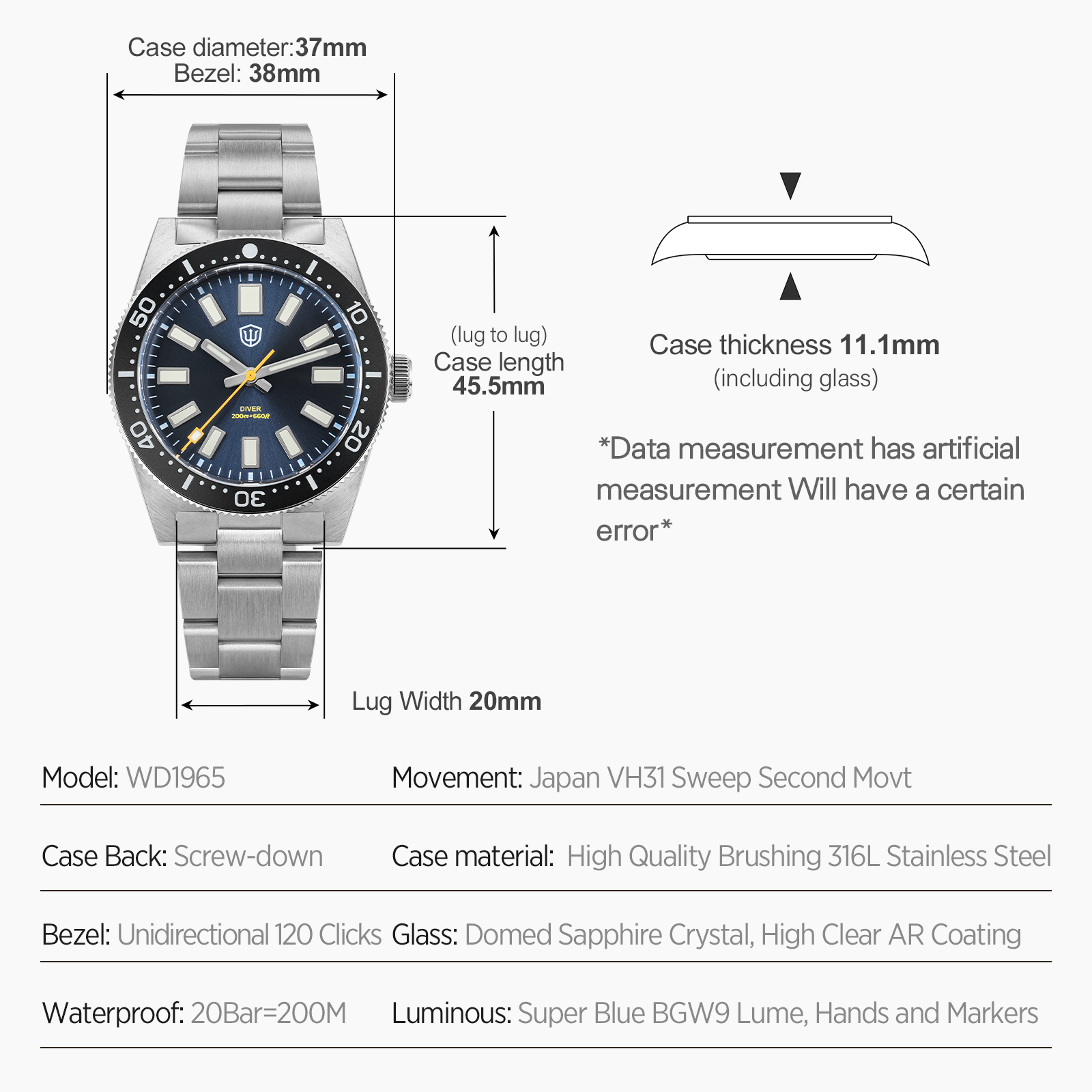 Relógio Masculino Watchdives 3 - Jewelry For Watches avaliação e preço