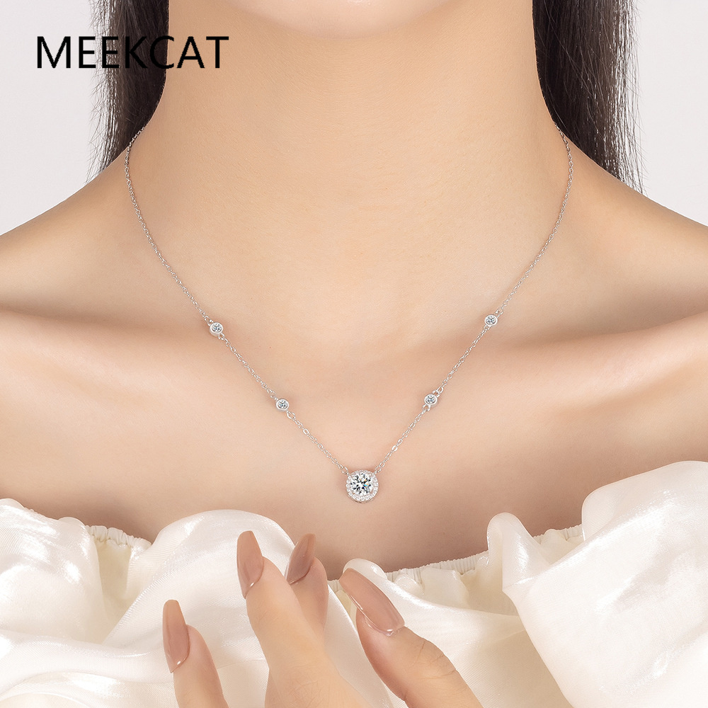 Colares de Moissanite 1/2/3CT  - Crystal Choker Necklace avaliação e preço