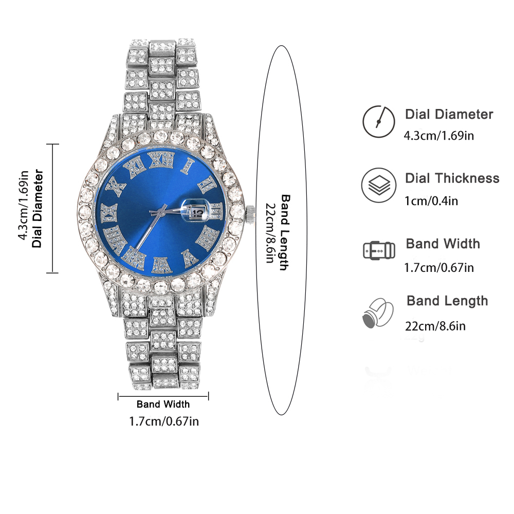 3 pçs hip-hop relógio conjunto - Jewelry Watches For Men avaliação e preço