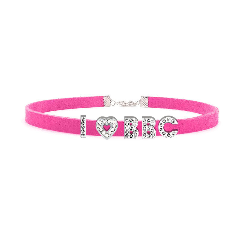 Goth sexy strass letras eu amo - Crystal Choker Necklace avaliação e preço