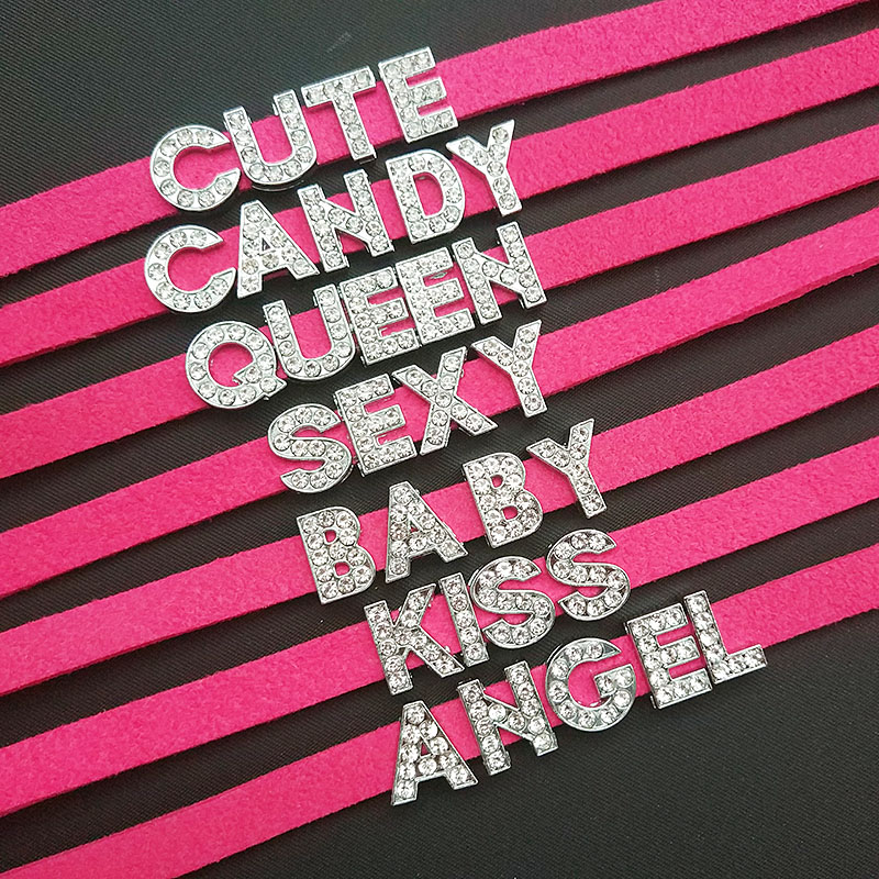 Goth sexy strass letras eu amo - Crystal Choker Necklace avaliação e preço