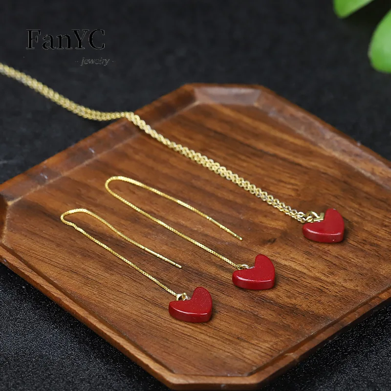 Brincos e colar cinábrio natur - Luxury Gifts Jewelry & Watches Namfleg Mostar avaliação e preço