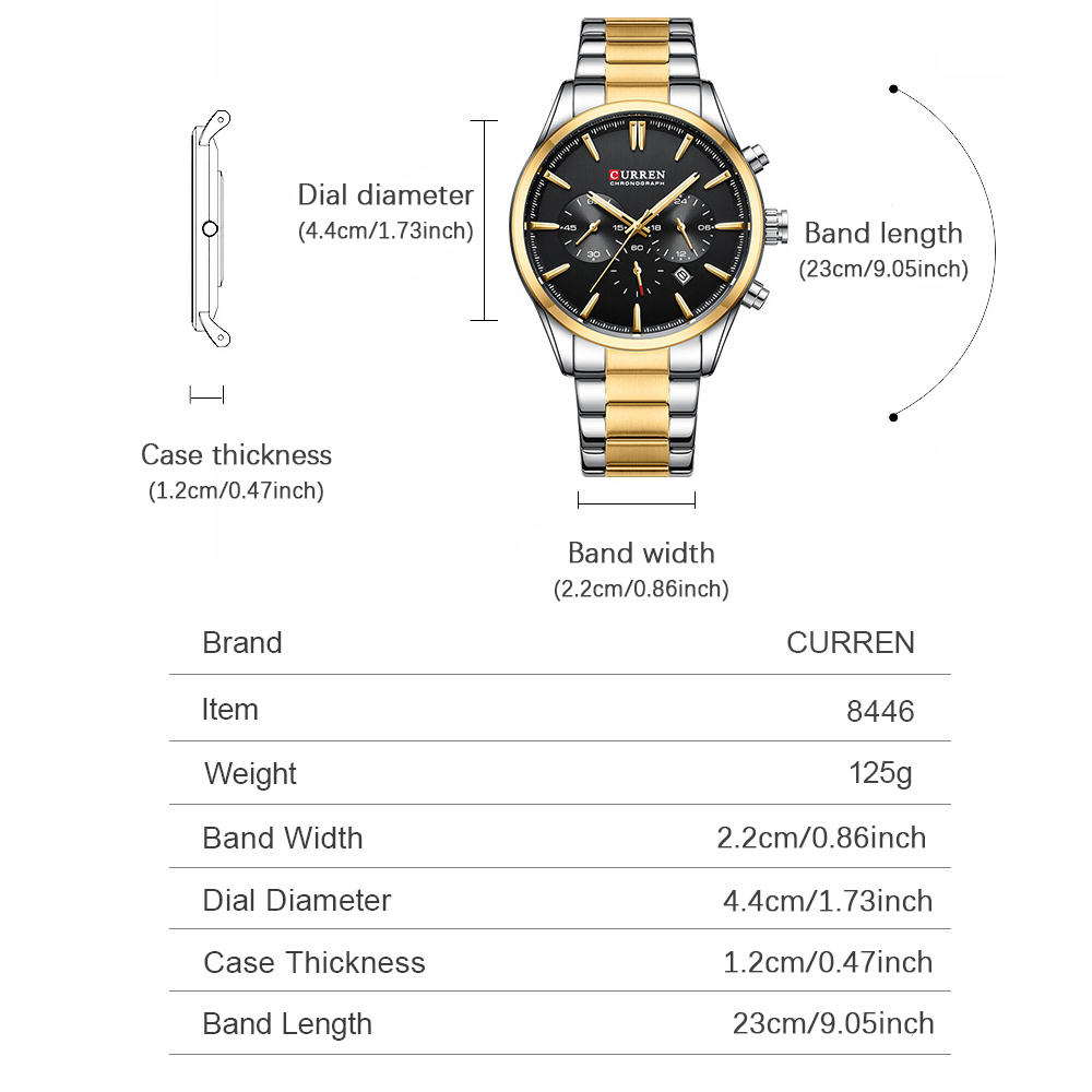 CURREN Casual Quartz Chrono Sp - Jewelry For Watches avaliação e preço