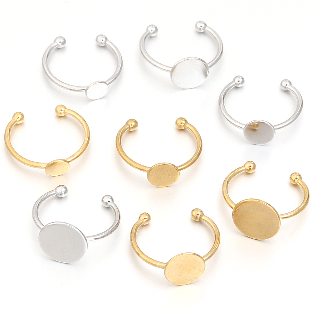 5pcs / lote aço inoxidável ban - Gold Plated Ring avaliação e preço