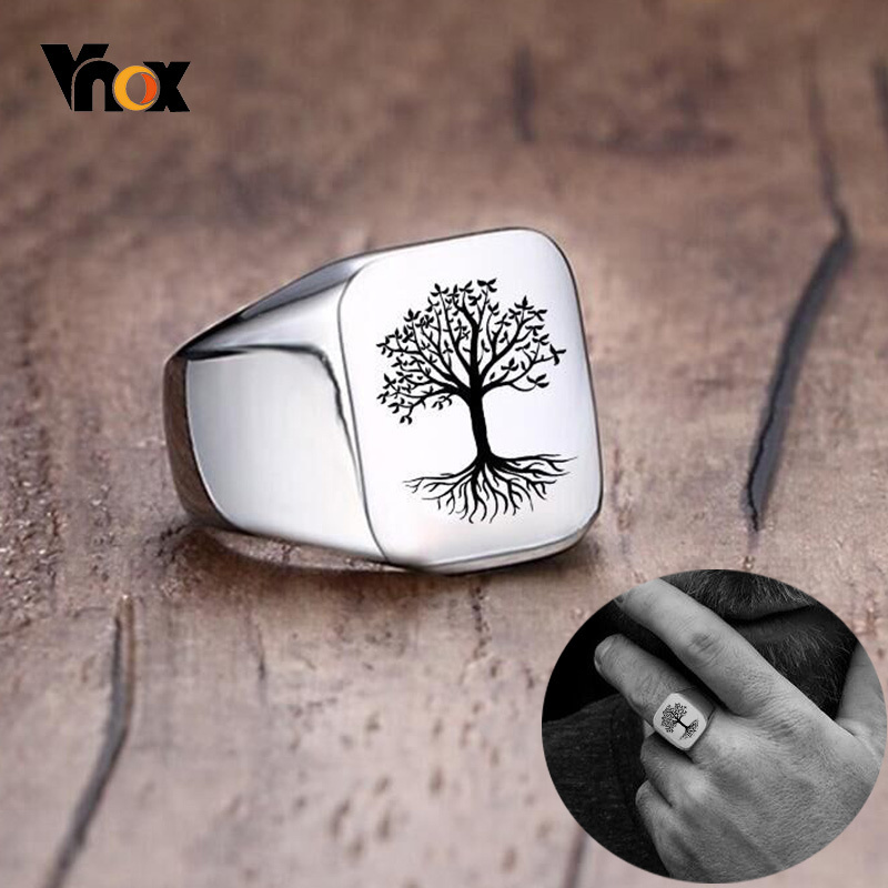 Vnox rock punk árvore da vida  - Mens Signet Ring avaliação e preço