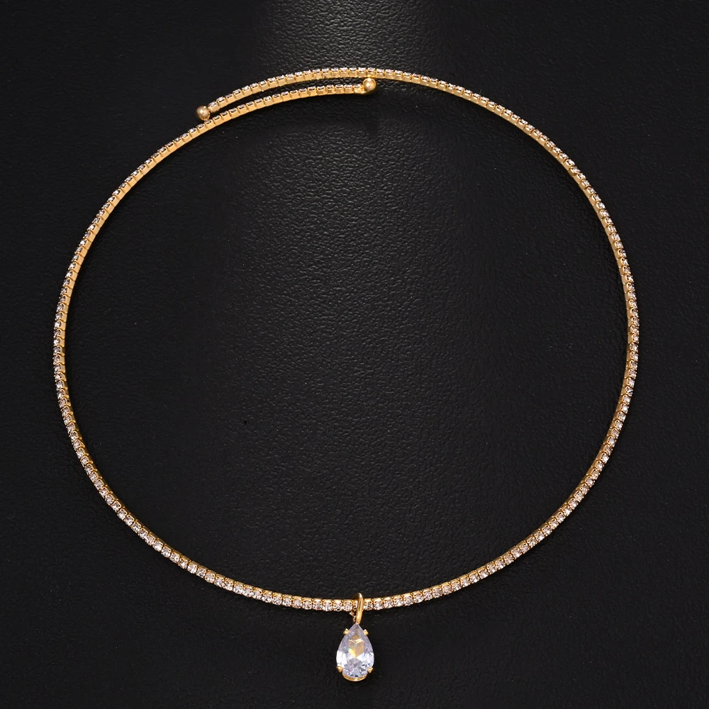 Stonefans gota de água pingent - Crystal Choker Necklace avaliação e preço
