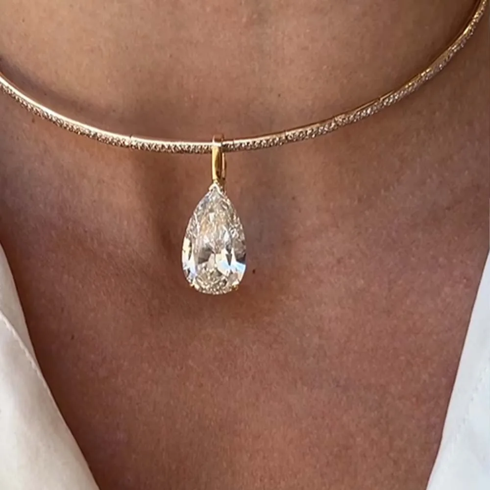 Stonefans gota de água pingent - Crystal Choker Necklace avaliação e preço