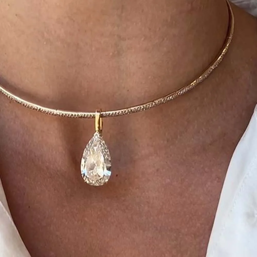 Stonefans gota de água pingent - Crystal Choker Necklace avaliação e preço